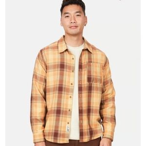 Marmot Men's Orange Fairfax Plaid Button Up Shirt Size Small
